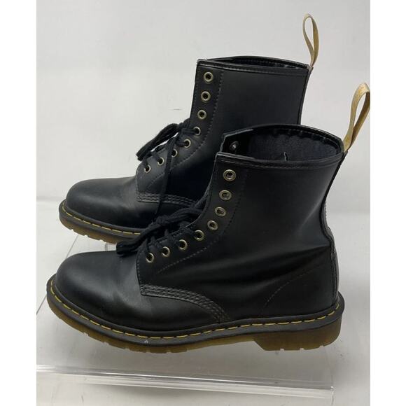Dr. Martens 14045 Black Vegan Felix Leather 8-Eye Lace-Up Combat Boot Sz 11M 12L